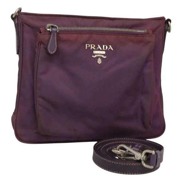 PRADA Shoulder Bag Nylon Purple Auth KD383 - Picture 1 of 15